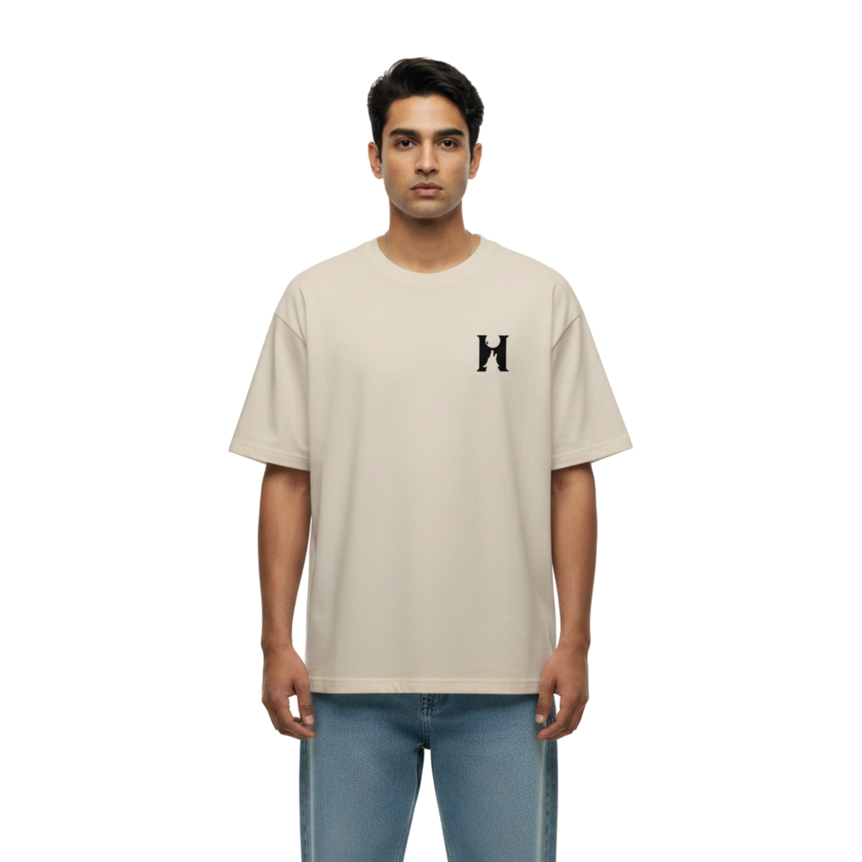 Roaring Bear – Hustle Premium Graphic Print Tee - Beige