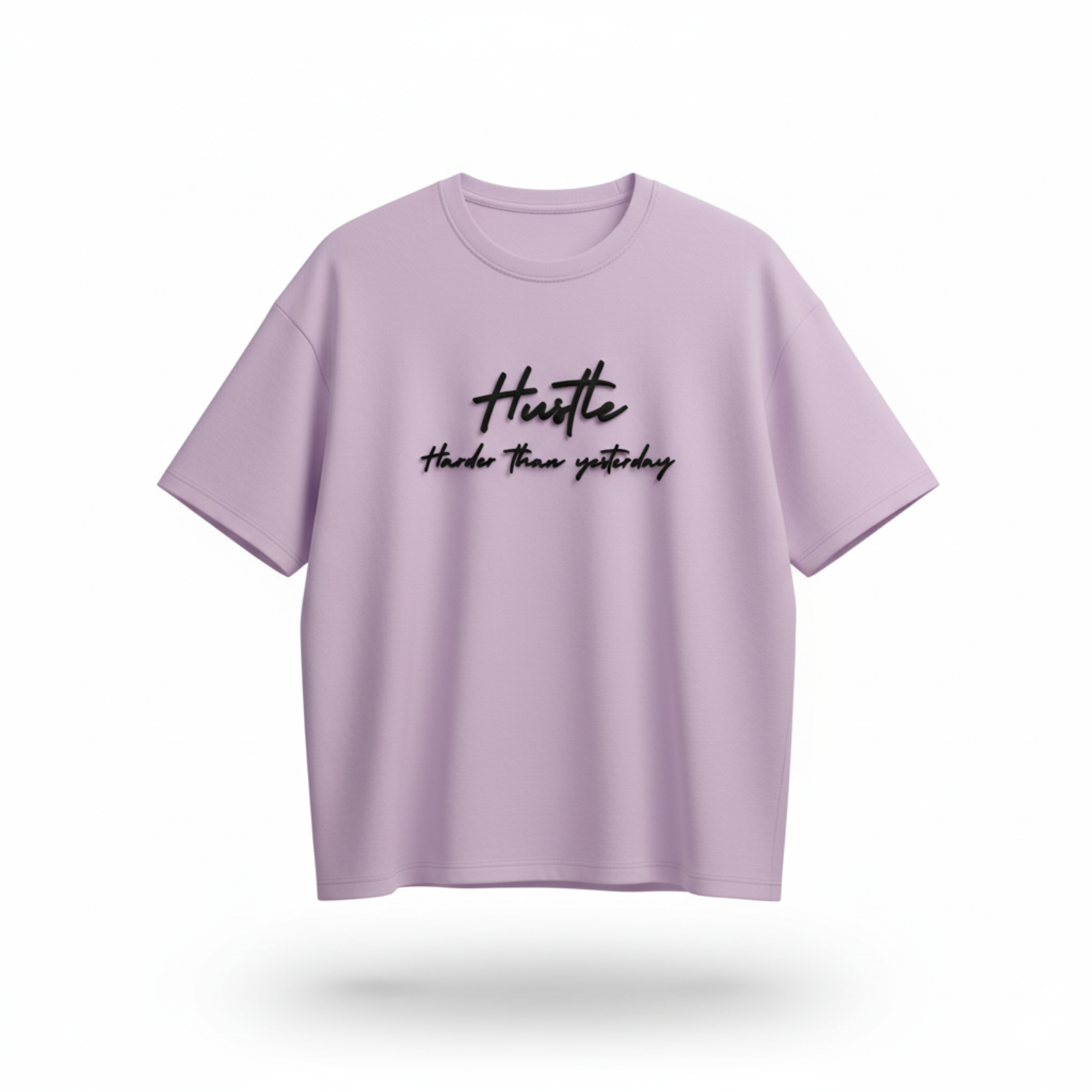 Hustle Harder Than Yesterday (Chest Puff Print) - Violet