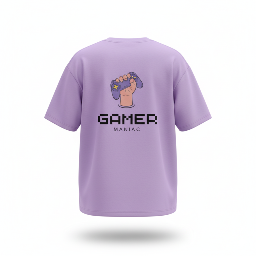 Gamer Maniac Oversized Tee - violet