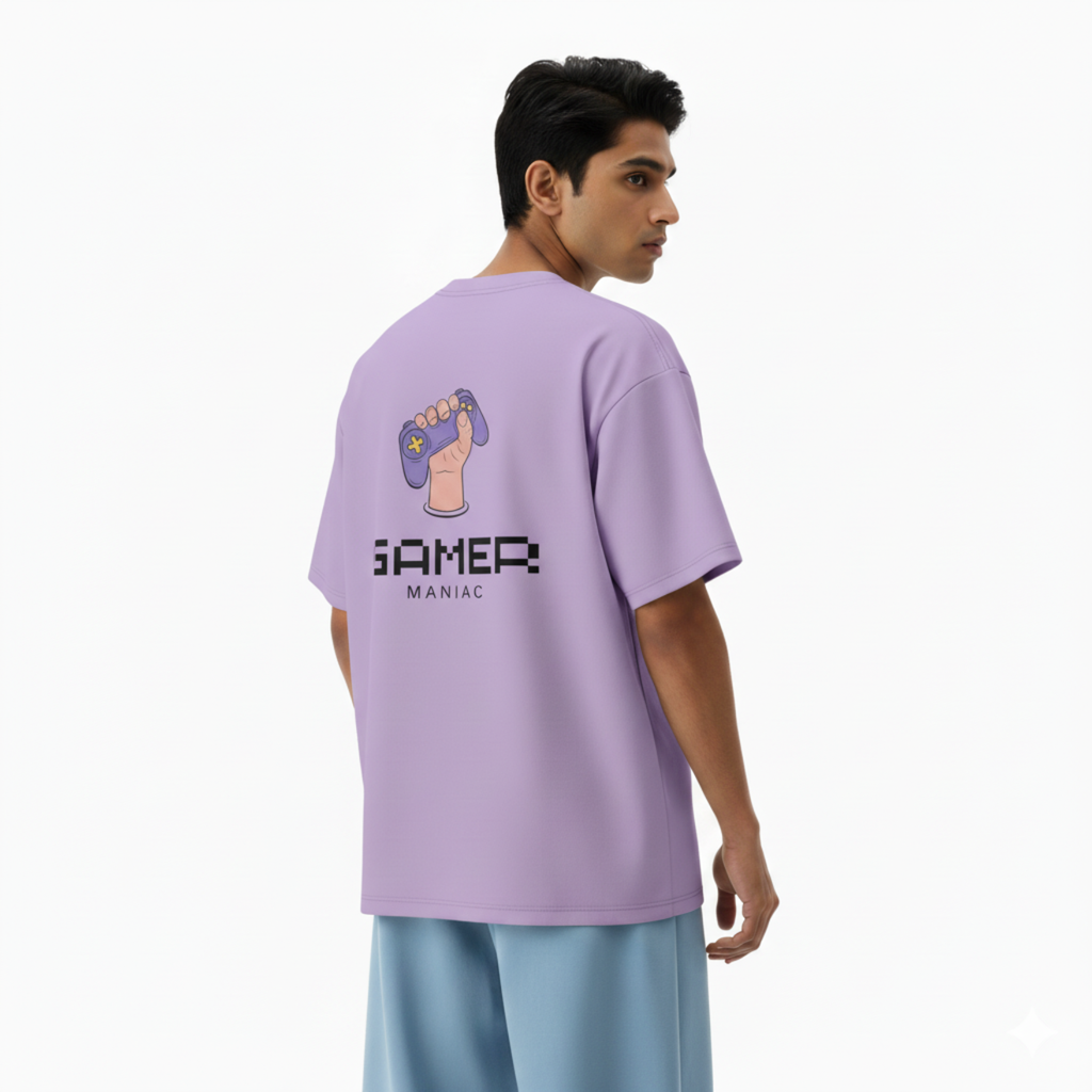 Gamer Maniac Oversized Tee - violet