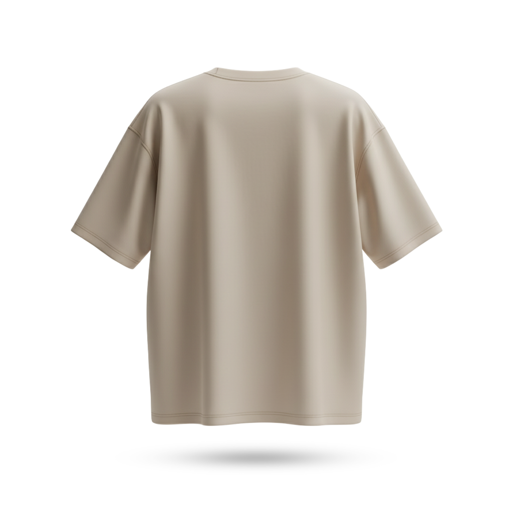 Plain Beige Oversized T-Shirt – Premium Cotton