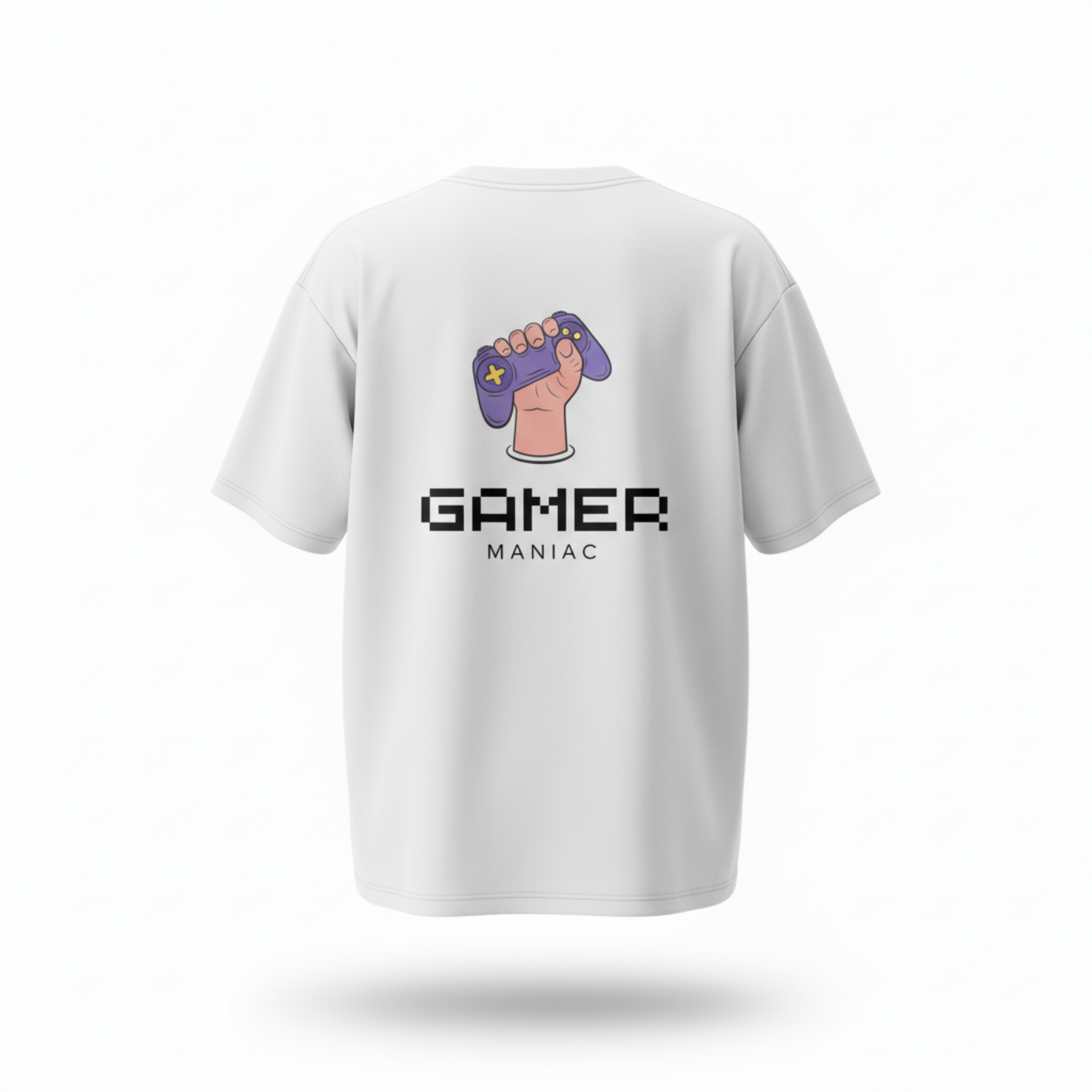 Gamer Maniac Oversized Tee - White