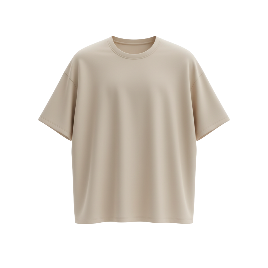 Plain Beige Oversized T-Shirt – Premium Cotton