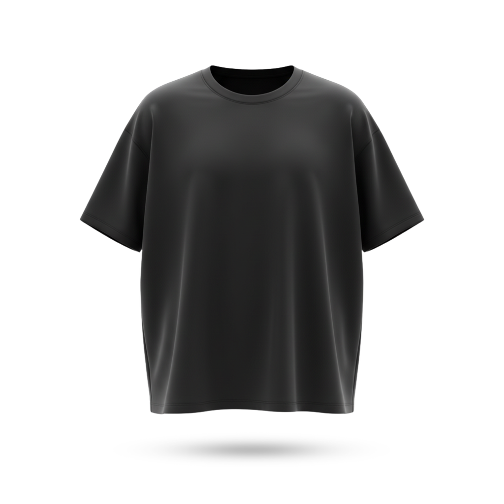Plain Black Oversized T-Shirt – Premium Cotton