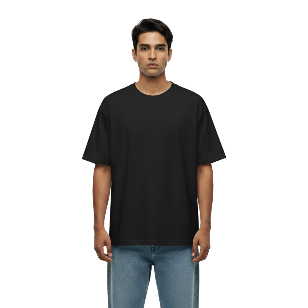 Plain Black Oversized T-Shirt – Premium Cotton