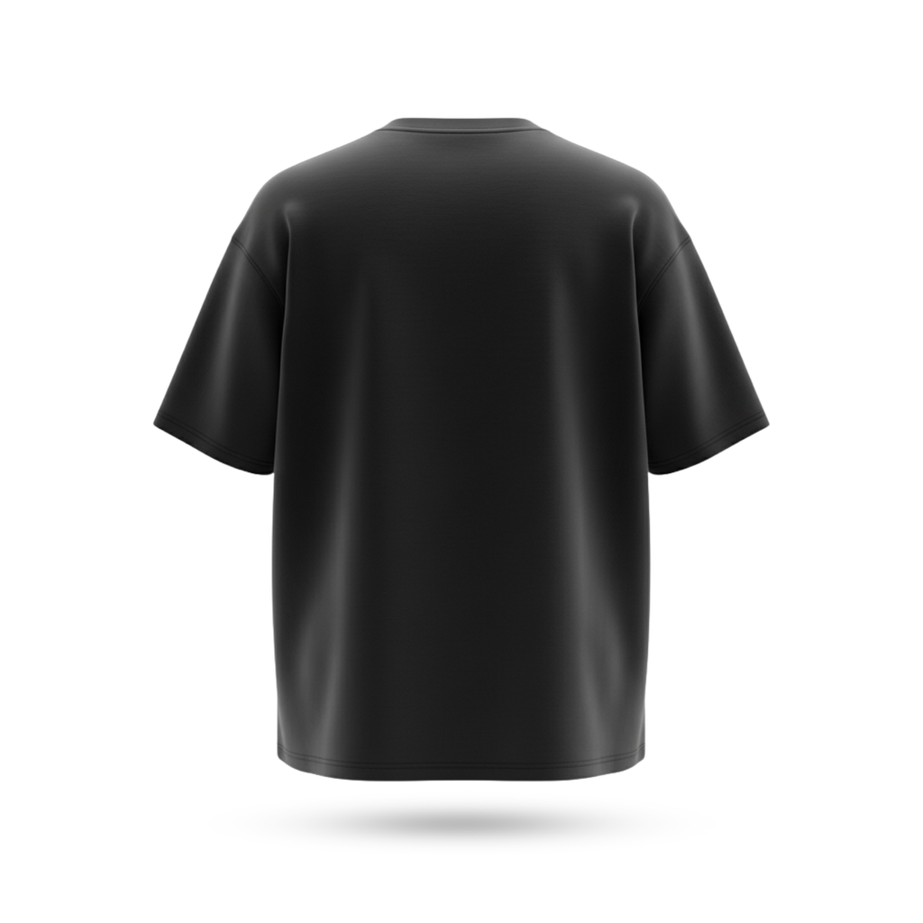 Plain Black Oversized T-Shirt – Premium Cotton