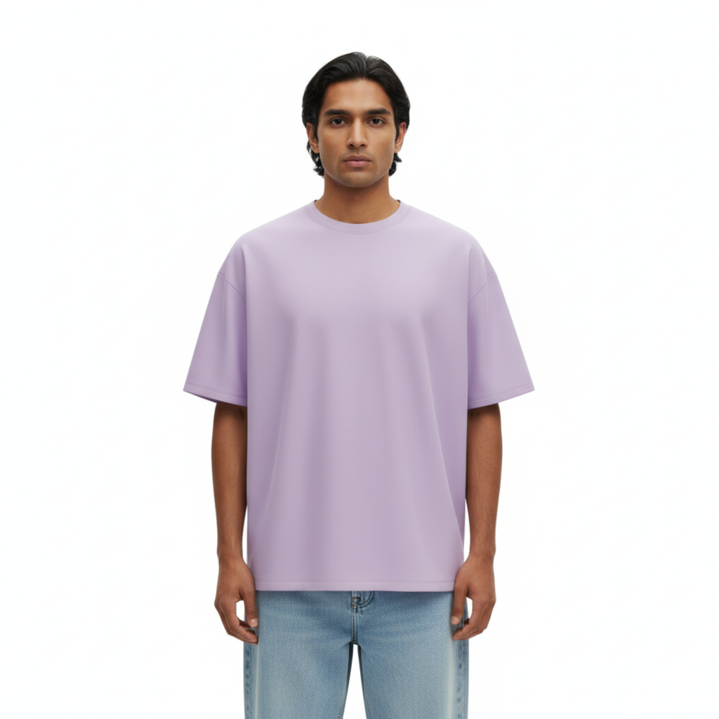 Plain Lavender Oversized T-Shirt – Premium Cotton