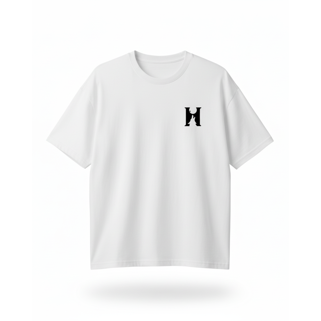 Roaring Bear – Hustle Premium Graphic Print Tee - White