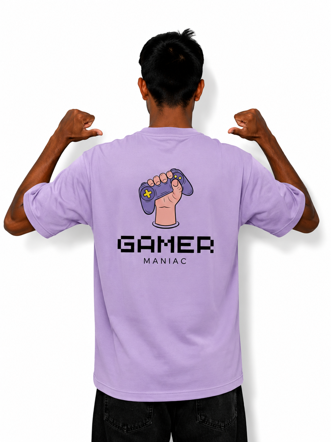 Gamer Maniac Oversized Tee - violet