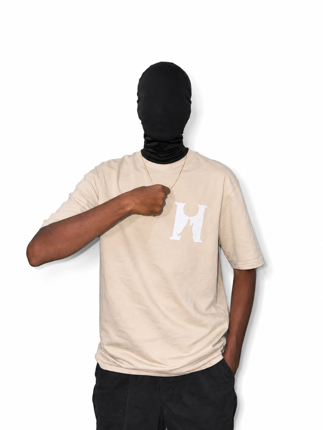 Roaring Bear – Hustle Premium Graphic Print Tee - Beige